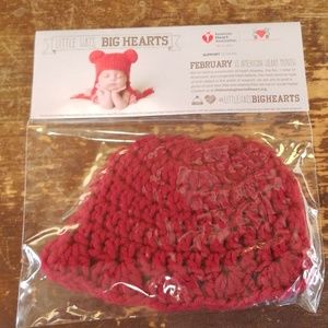 American Heart Association crochet maroon hat